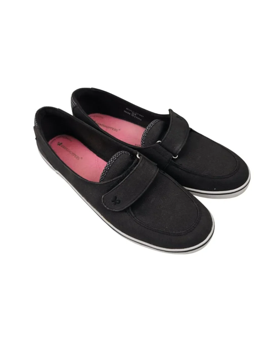 Grasshoppers Loafers Womens Size 9.5 Canyon Black Twill Canvas Comfort Shoes